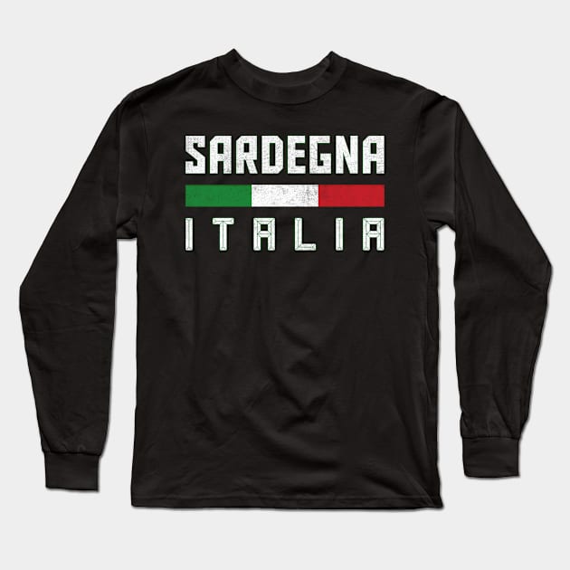 Sardegna / Italian Region Typography Design Long Sleeve T-Shirt by DankFutura